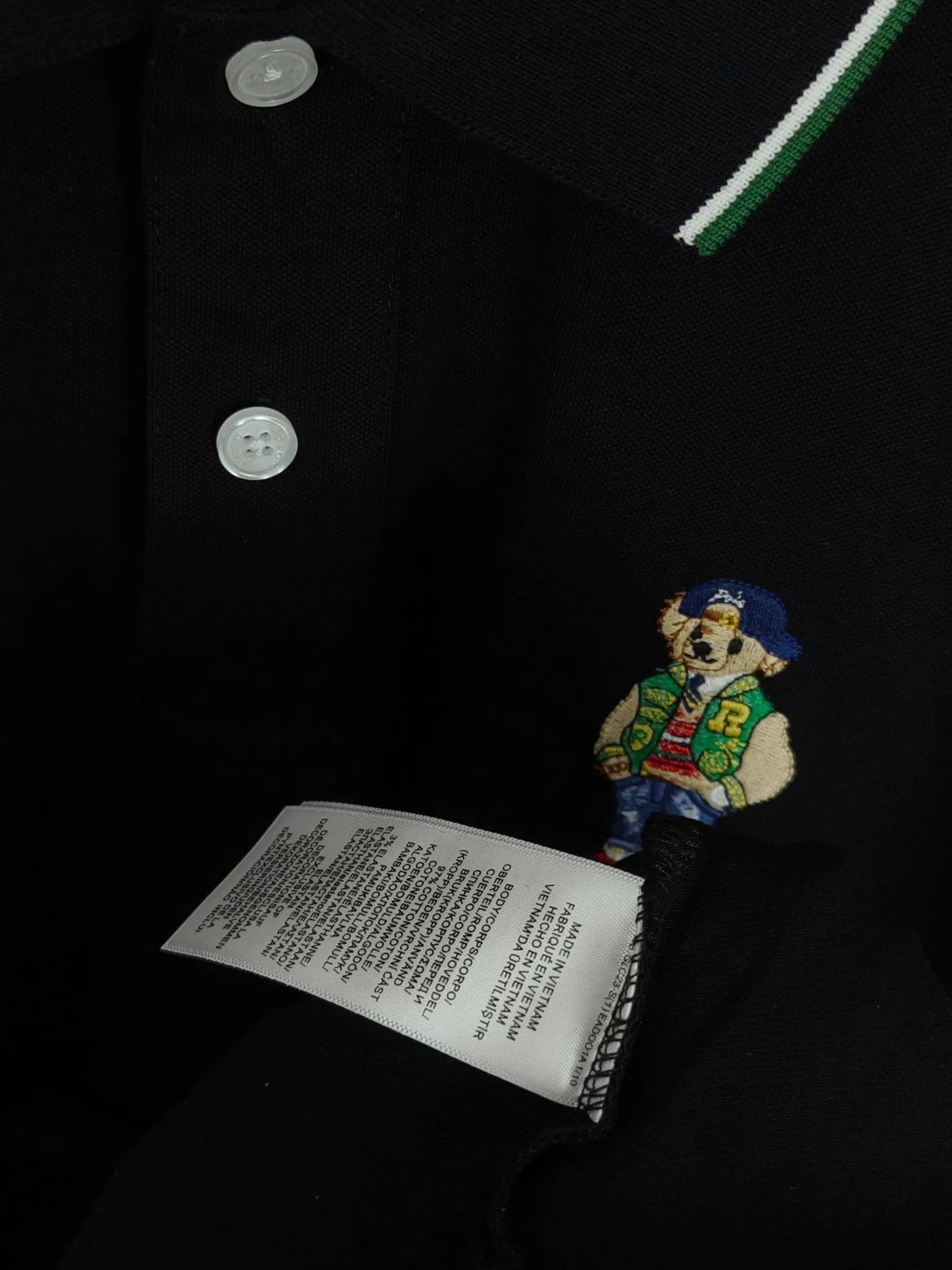P180 Real shot quality High version Ralph Lauren embroidered polo shirt lapel short sleeves High-end quality Complete with three labels, comfortable and breathable, classic and simple, exquisite and fashionable, details show high-end quality Color: black navy blue Size: M-XXL